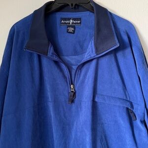 Arnol Palmer Men's Blue Sweater 1/4 zipper size Large.